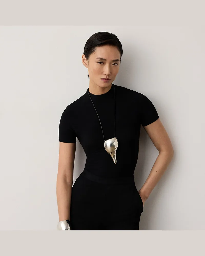 Ralph Lauren Kurzarmpullover mit Stretchanteil Black