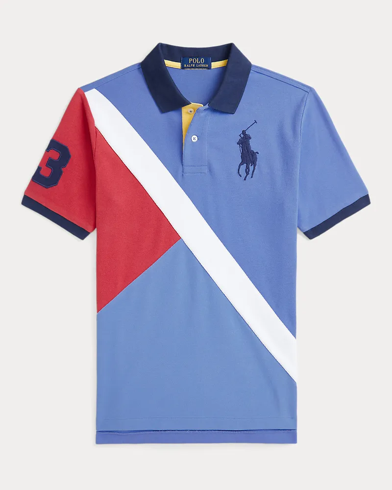Ralph Lauren Baumwollpiqué-Poloshirt mit Big Pony Blue