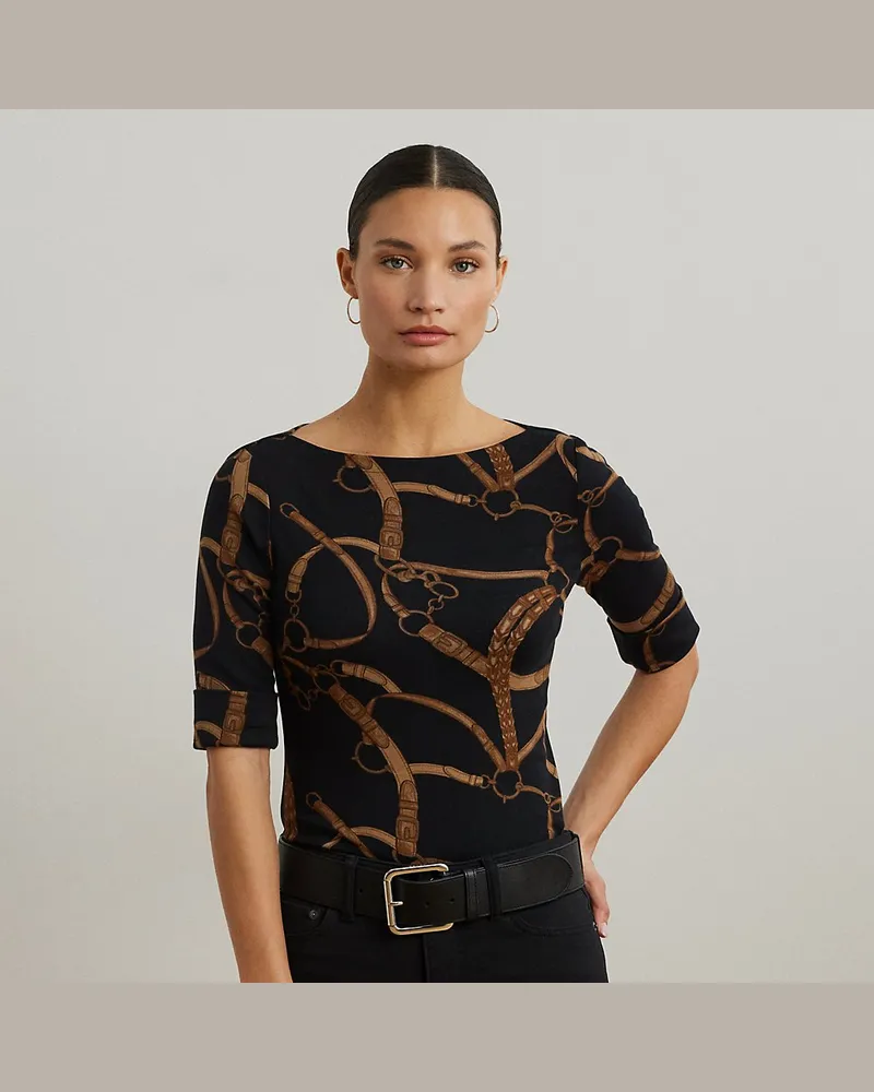 Ralph Lauren T-Shirt mit Gürteldruck Black