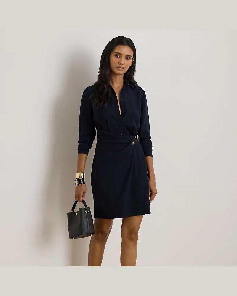 Ralph Lauren Georgette-Hemdkleid mit Schnalle Blue
