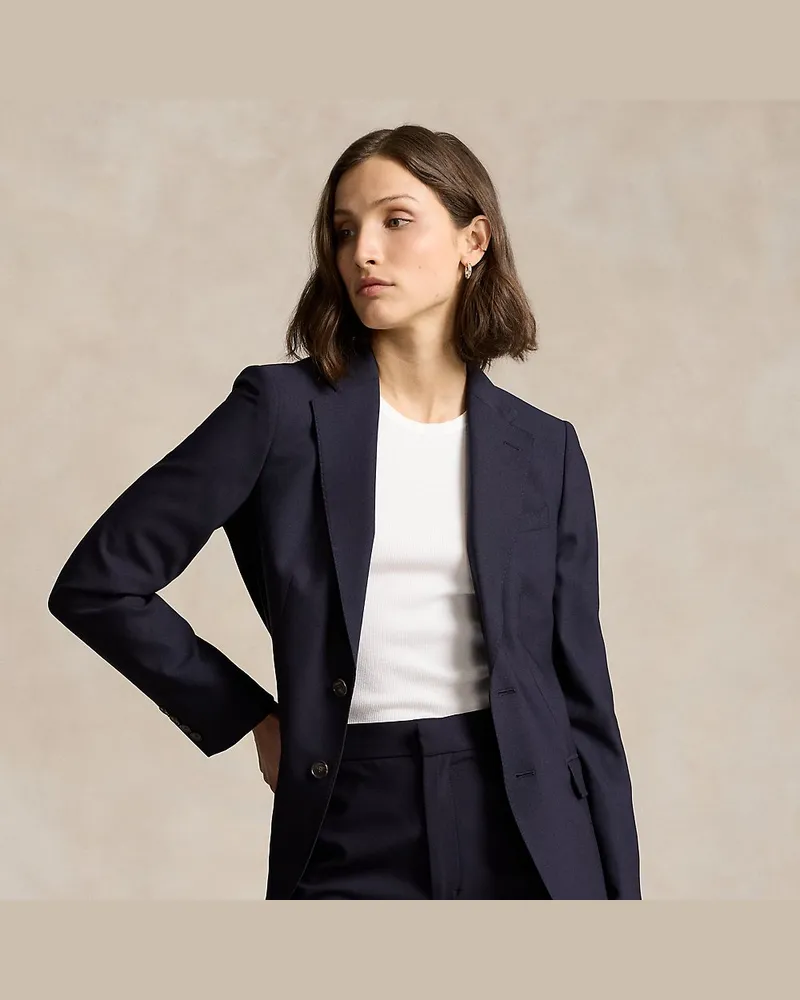 Ralph Lauren Einreihiger Stretch-Wollblazer Blue
