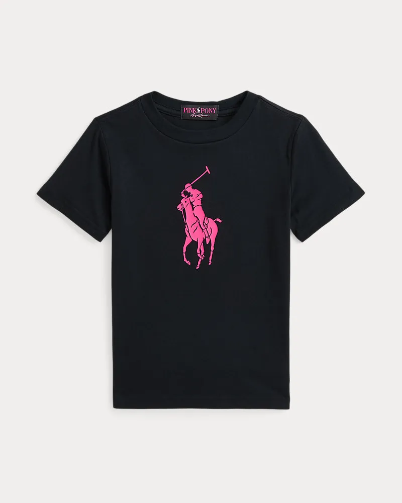 Ralph Lauren Baumwolljersey-T-Shirt mit Pink Pony Black