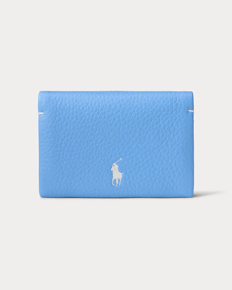 Ralph Lauren Lederkartenetui Polo Play mit Druckknopf Blue