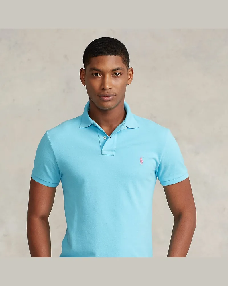 Ralph Lauren Slim-Fit Poloshirt aus Piqué Blue