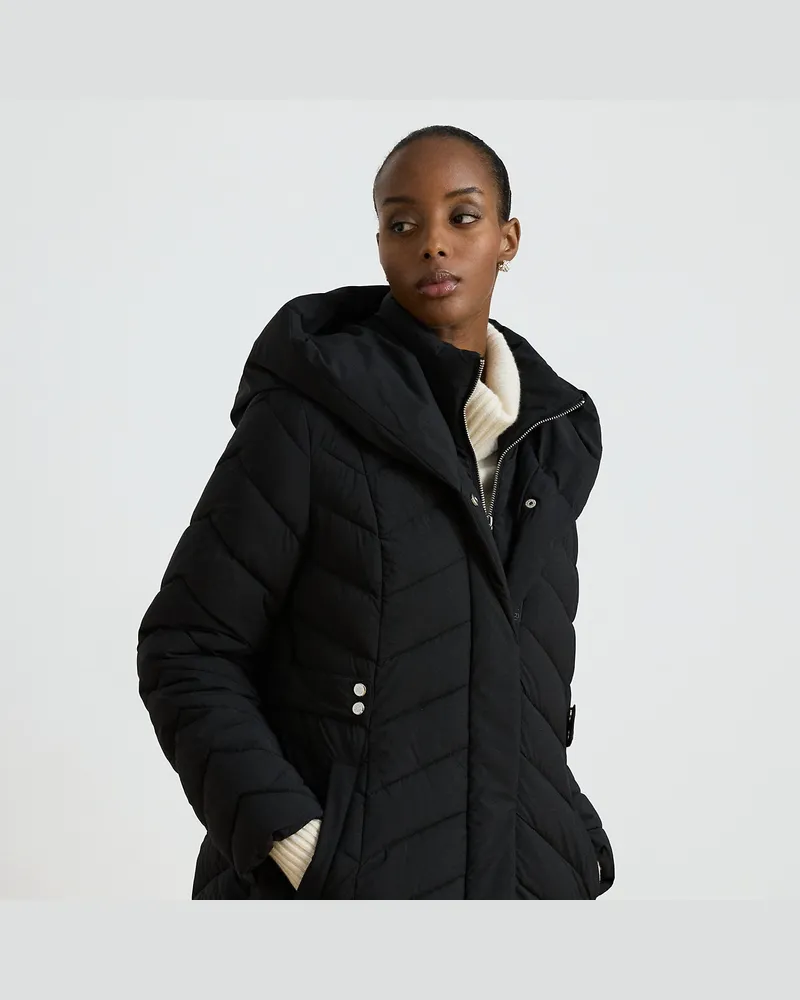 Ralph Lauren Steppjacke mit Tunnelkragen und Kapuze Black