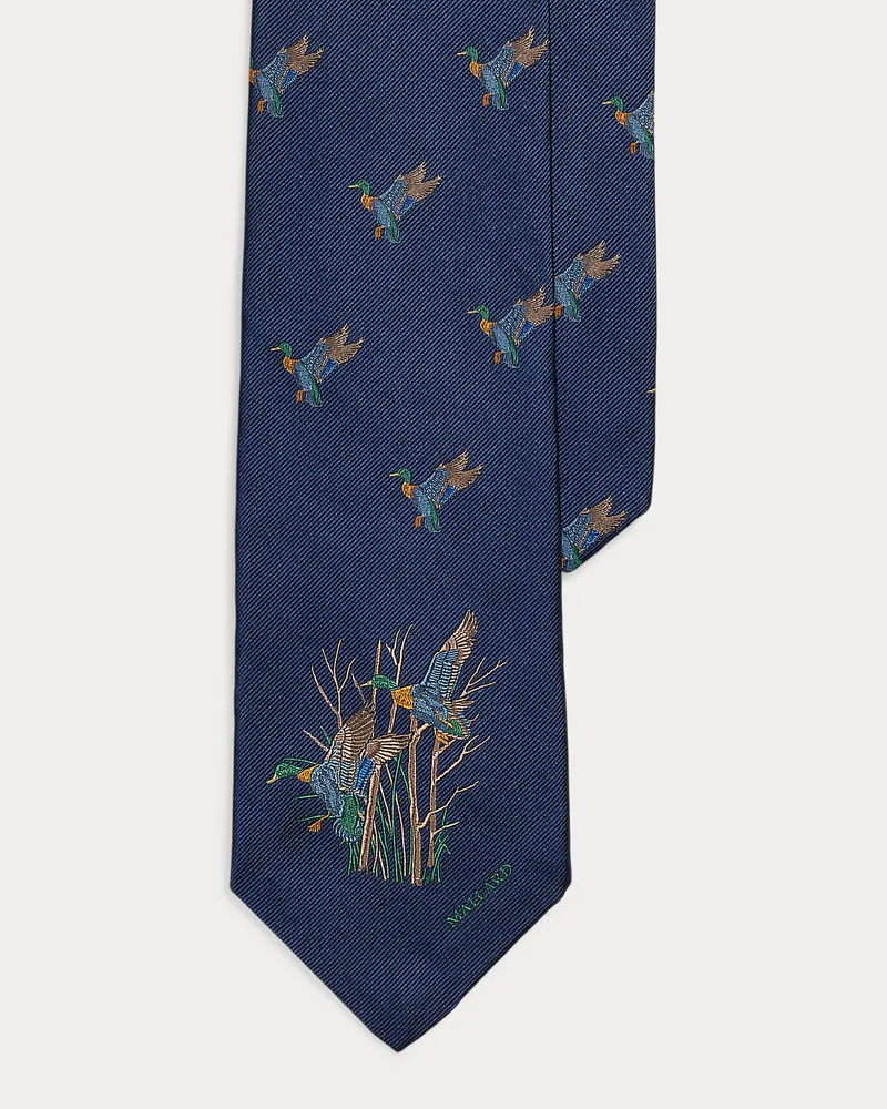 Ralph Lauren Seidenkrawatte mit Stockenten-Muster Blue