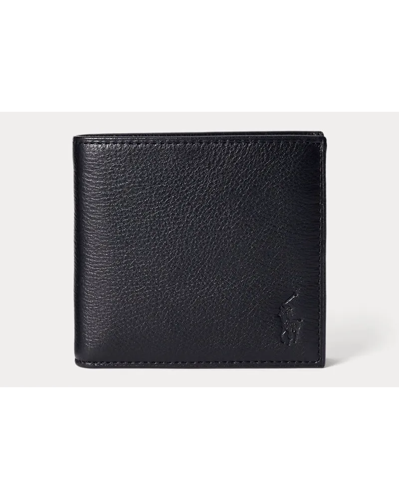 Ralph Lauren Narbenleder-Brieftasche mit Münzfach Black