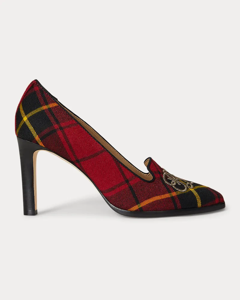 Ralph Lauren Karierter Pumps Corah mit Logostickerei Black