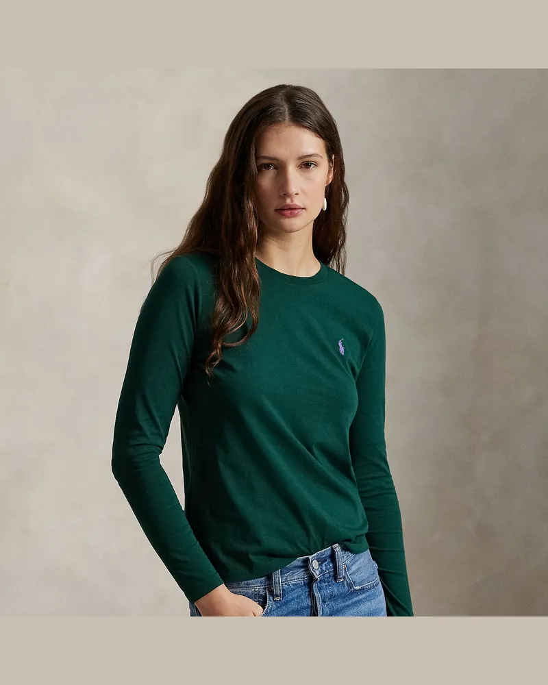 Ralph Lauren Langärmliges Rundhals-T-Shirt aus Jersey Green
