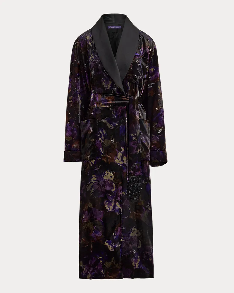 Ralph Lauren Verzierter Mantel Emmit aus Samt Black