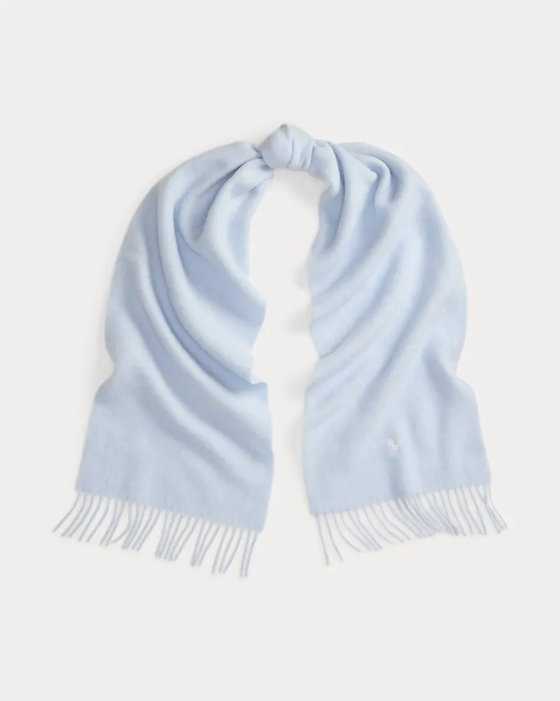 Ralph Lauren Wollschal mit Fransenbesatz Blue