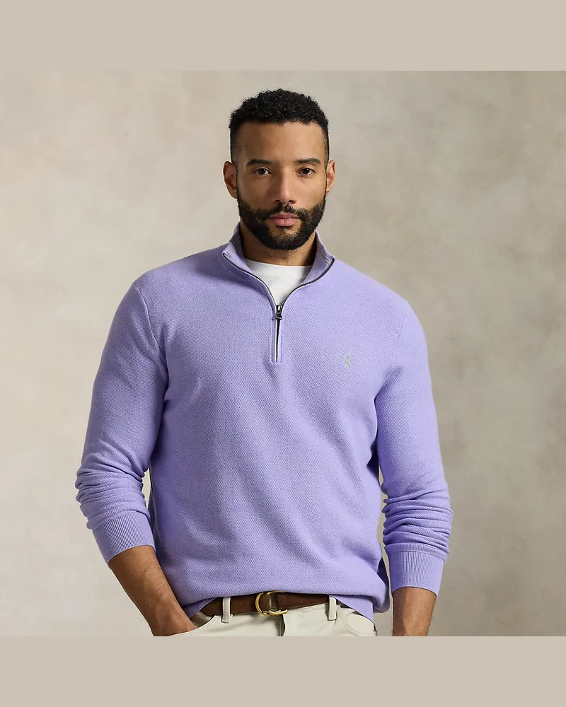 Ralph Lauren Große Größen - Pullover aus Baumwollpiqué Purple