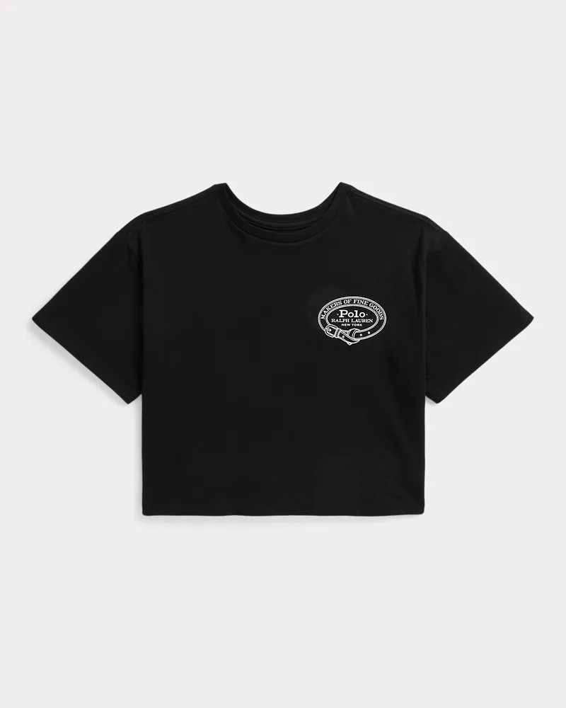 Ralph Lauren Boxy-Fit Baumwoll-T-Shirt mit Grafik Black
