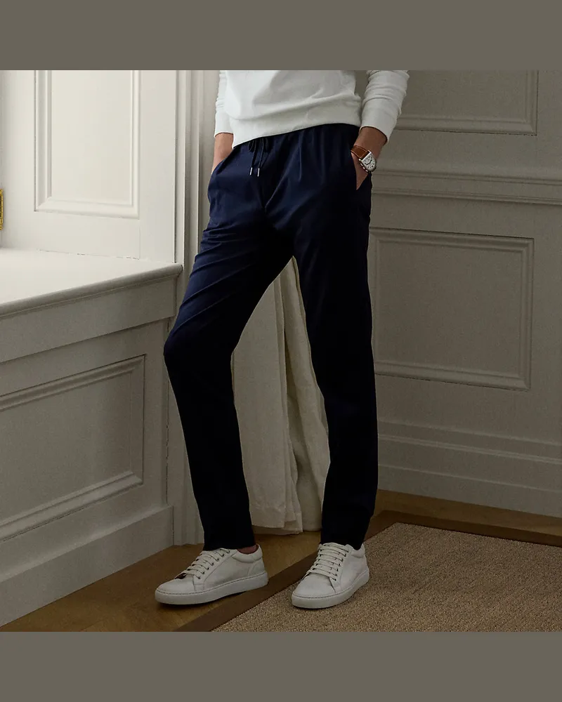 Ralph Lauren Handgeschneiderte Hose aus Stretchsatin Blue