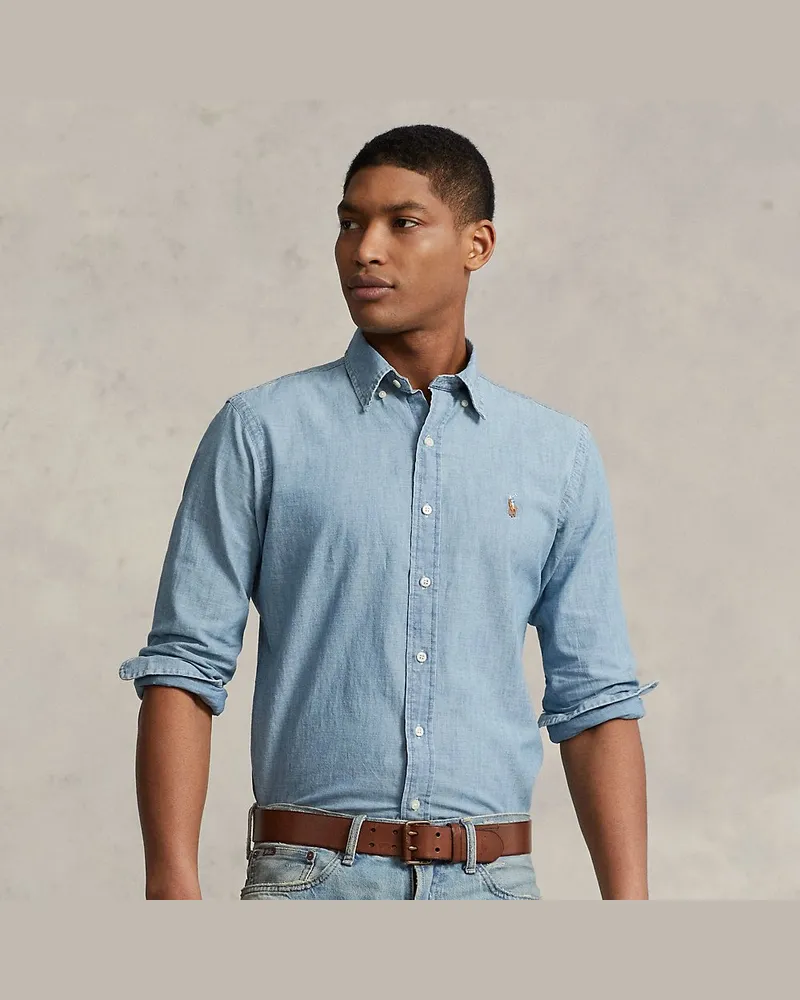 Ralph Lauren Figurbetontes Chambray-Hemd Blue
