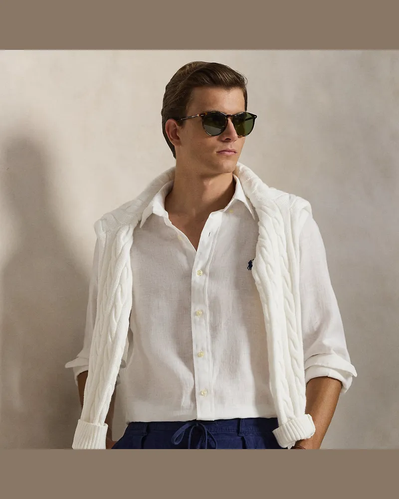 Ralph Lauren Custom-Fit Leinenhemd White