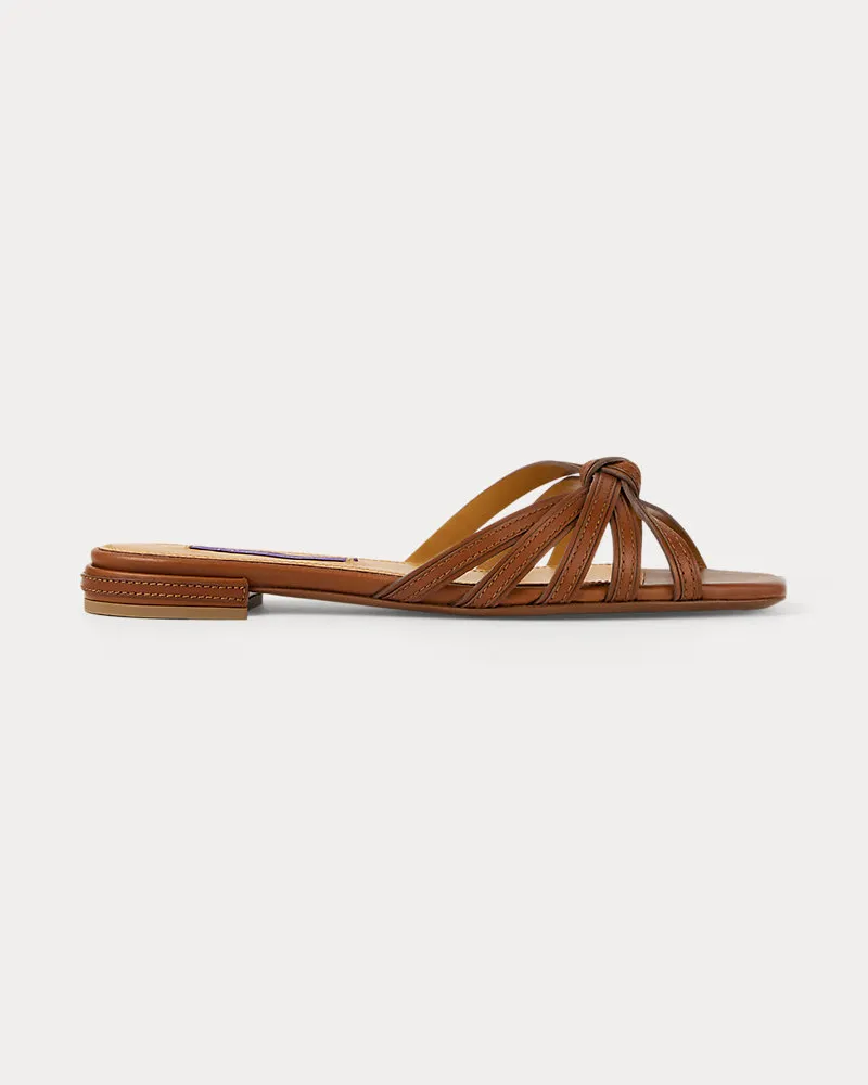 Ralph Lauren Sandale Kieran aus poliertem Kalbsleder Brown