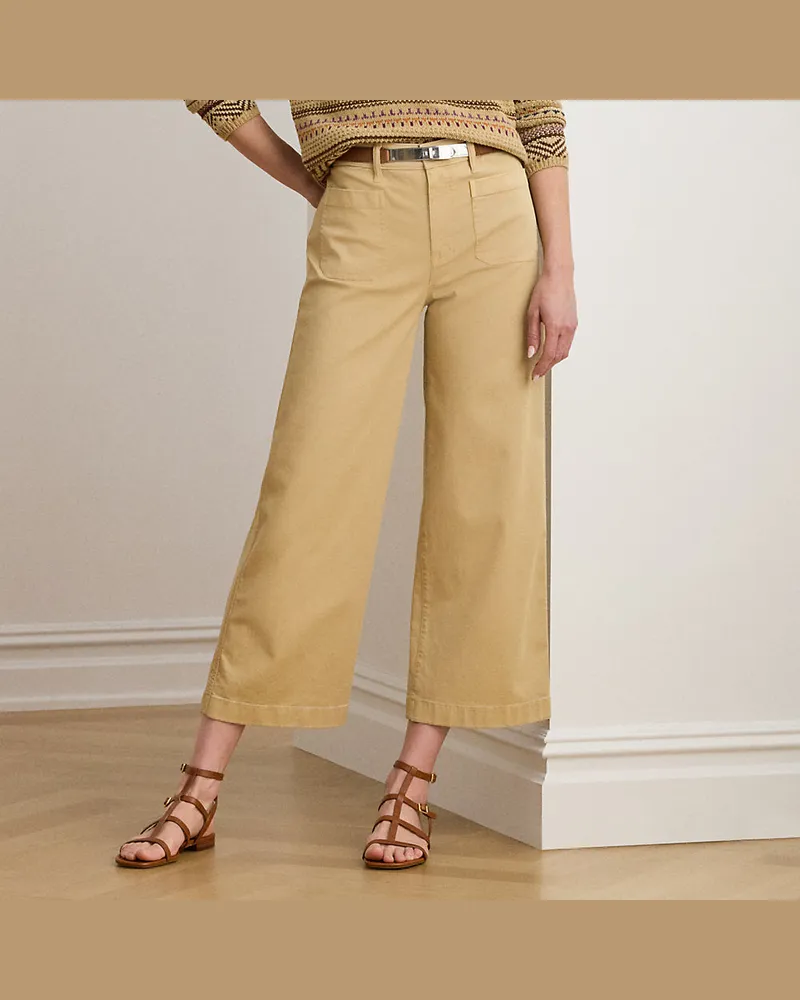 Ralph Lauren Chinohose in 3/4-Länge mit weitem Bein Tan