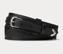 Western-Ledergürtel mit Ziernähten