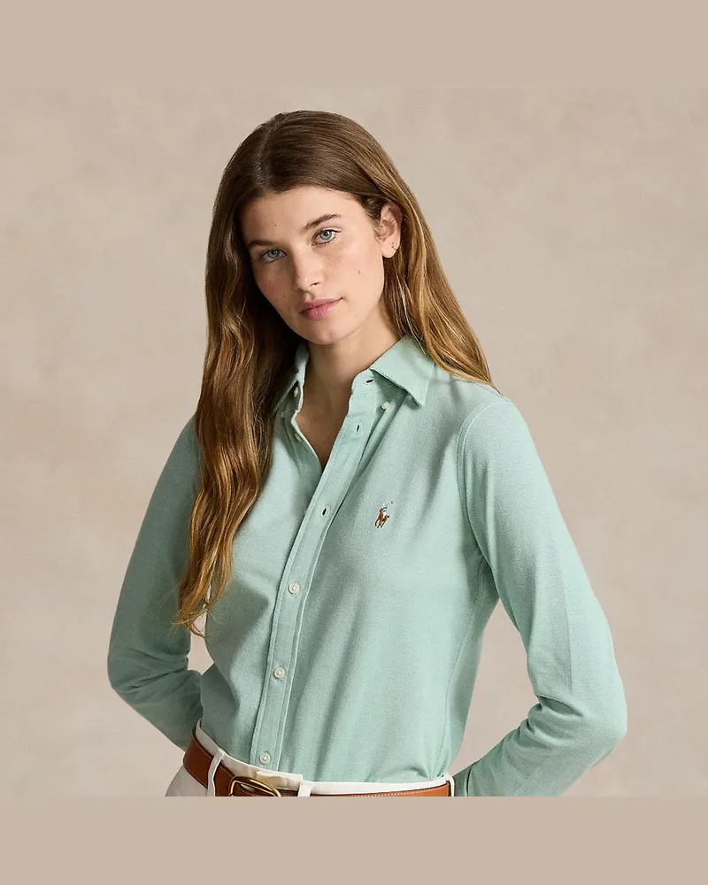 Ralph Lauren Slim-Fit Oxfordhemd aus Baumwollstrick Green