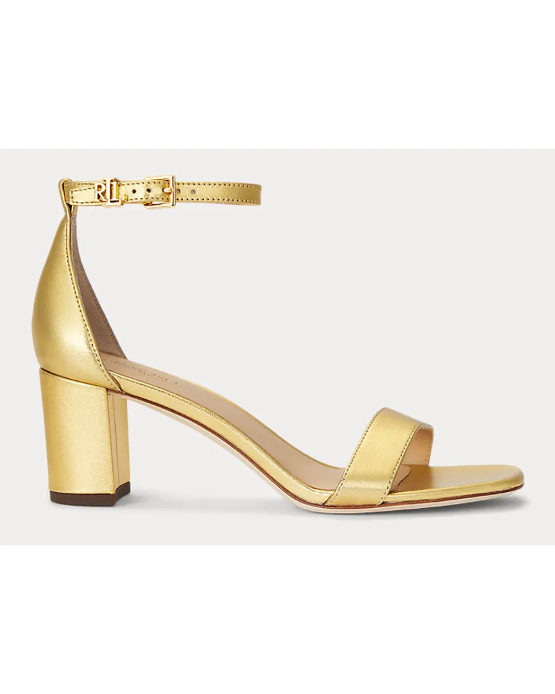 Ralph Lauren Sandale Logan aus Metallic-Nappaleder Gold