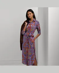 Ralph Lauren Kurzgrößen - Paisley-Hemdkleid aus Crêpe mit Gürtel Multi