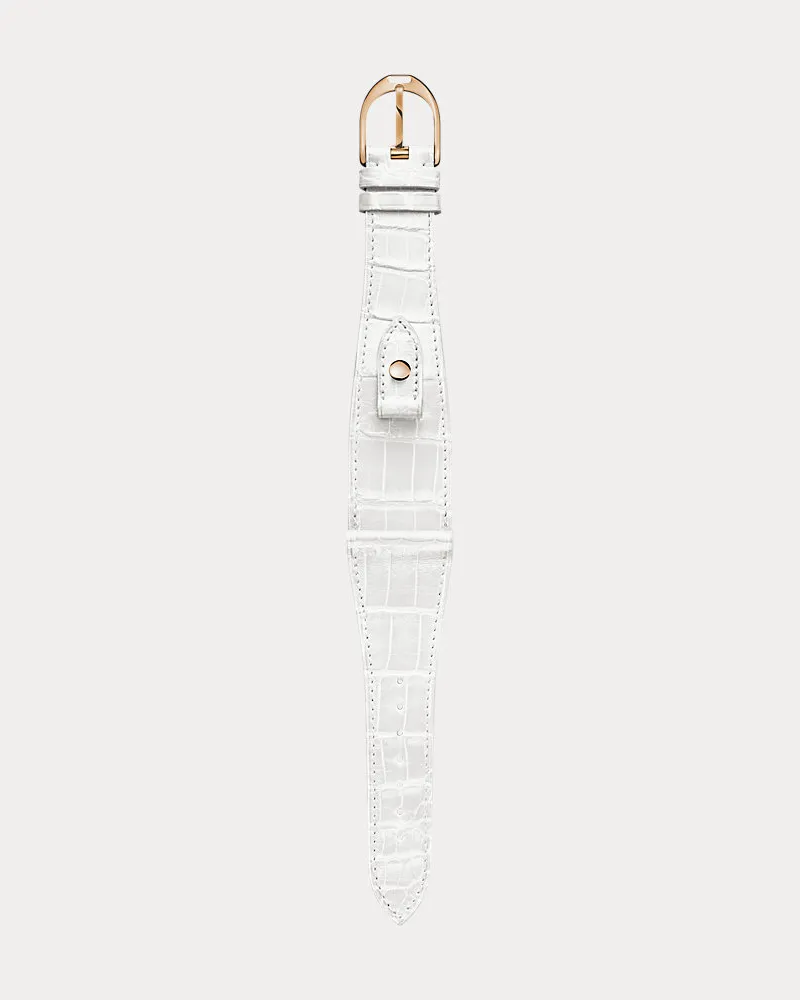 Ralph Lauren Large-Stirrup-Armband, Alligatorleder White