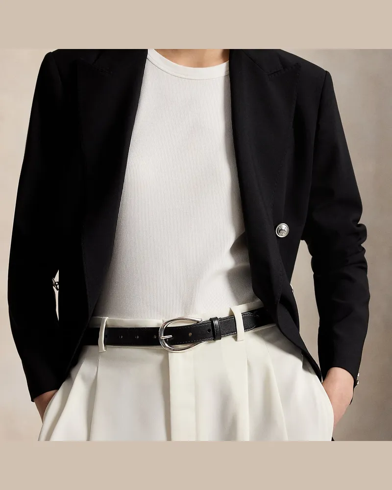 Ralph Lauren Ledergürtel mit Steigbügelschnalle Black