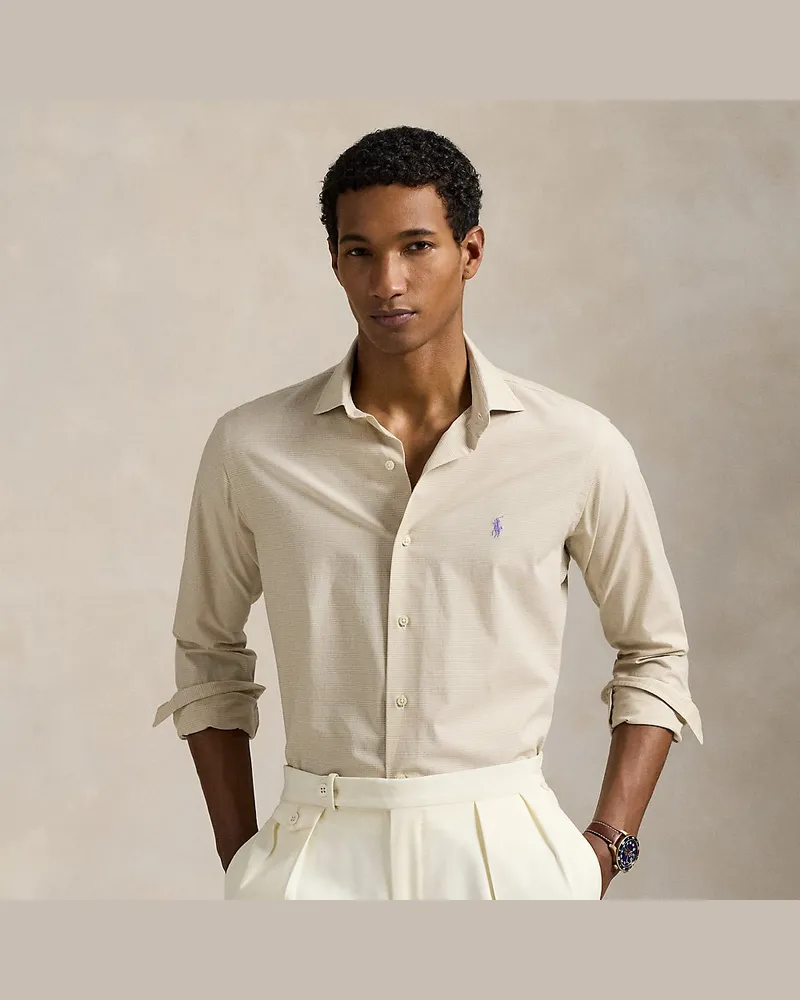 Ralph Lauren Custom-Fit Karohemd aus Popeline Tan