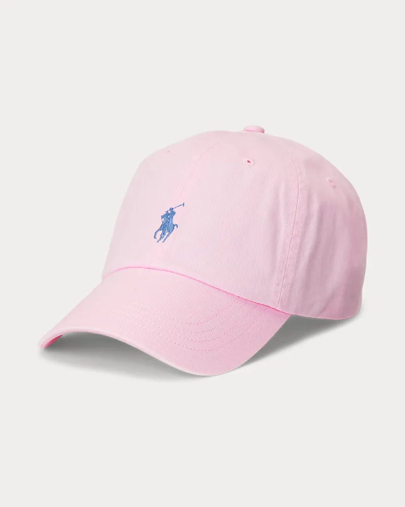 Ralph Lauren Klassische Baumwollchino-Baseballkappe Pink