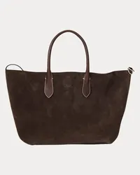 Ralph Lauren Wendbare Wildleder-Tragetasche Bellport Brown