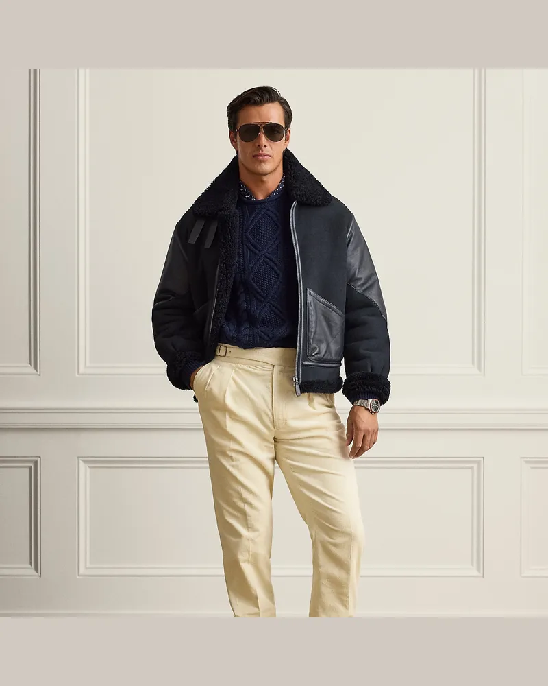 Ralph Lauren Handgeschneiderte Kordsamthose Gregory Cream