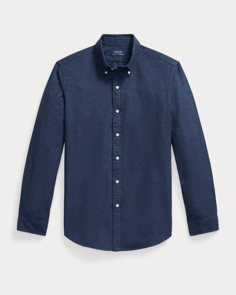 Ralph Lauren Custom-Fit Hemd aus meliertem Oxford Grey