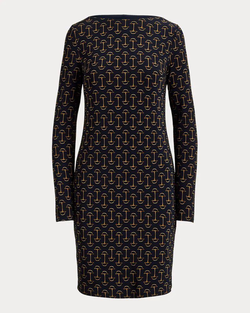 Ralph Lauren Jerseykleid mit geometrischem Druck Blue