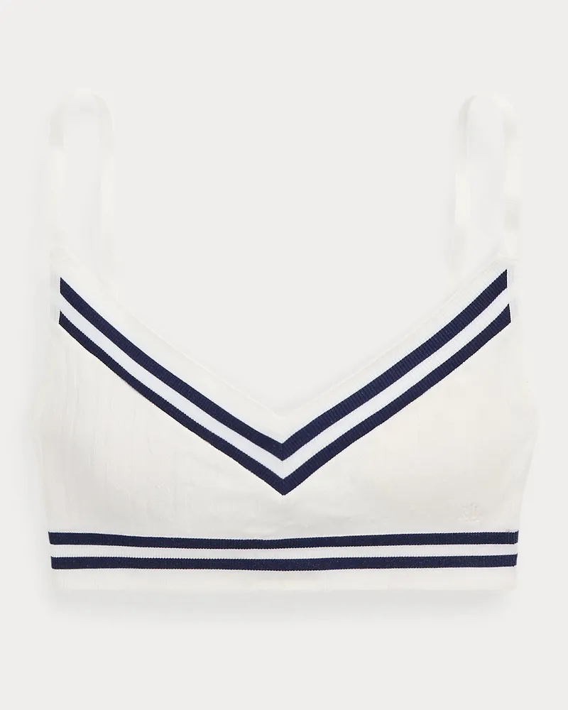 Ralph Lauren Bügelloser BH mit Cricket-Zopfmuster White