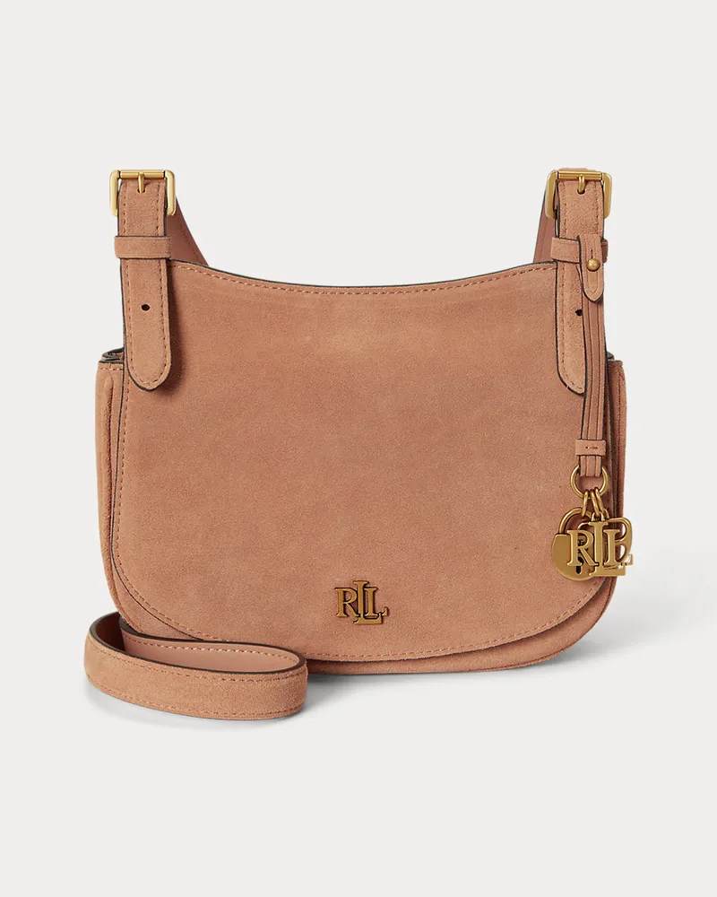 Ralph Lauren Umhängetasche Marcy aus Wildleder Pink