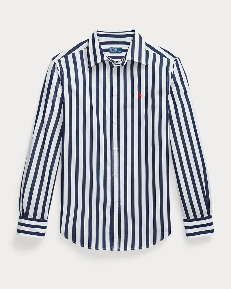 Ralph Lauren Gestreiftes Classic-Fit Popelinehemd Blue
