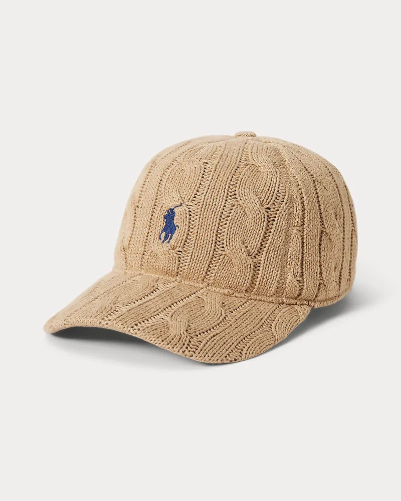 Ralph Lauren Baumwoll-Baseballkappe mit Zopfmuster Tan