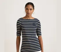 T-Shirt mit Metallic-Streifen