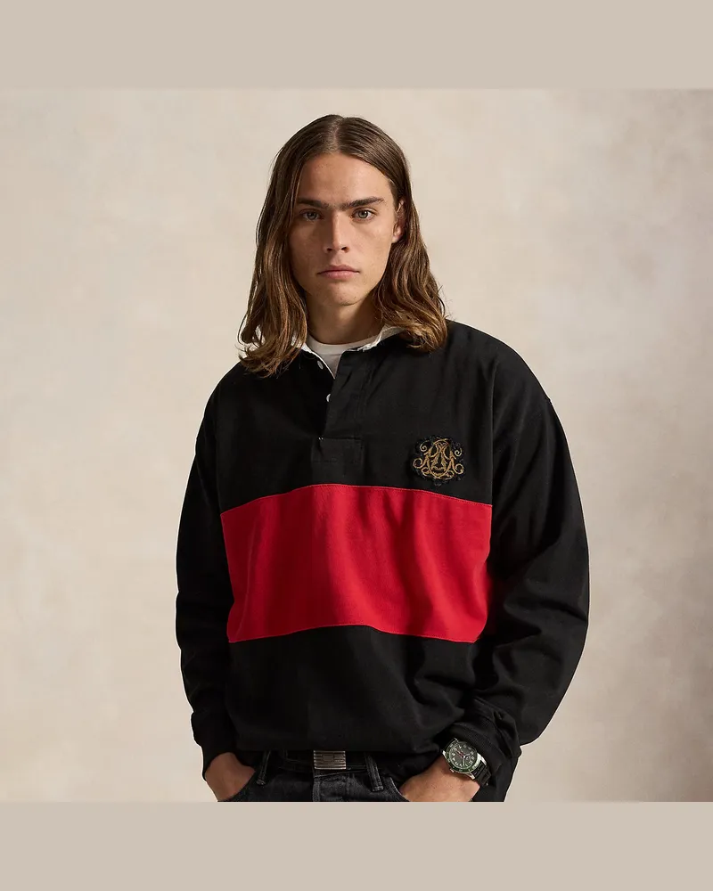 Ralph Lauren Vintage-Fit Rugbyhemd aus Jersey Black