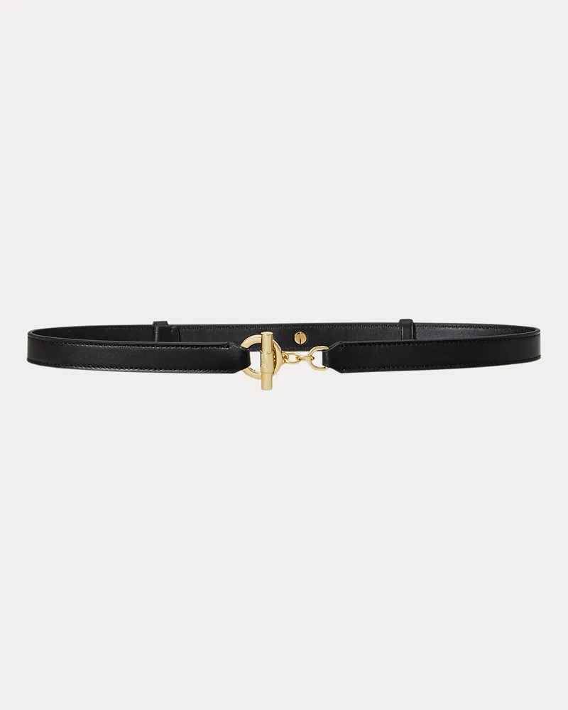 Ralph Lauren Schmaler Knebelgürtel aus Leder Black