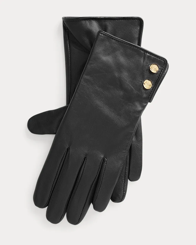 Ralph Lauren Touchscreen-Handschuhe aus Schafleder Black