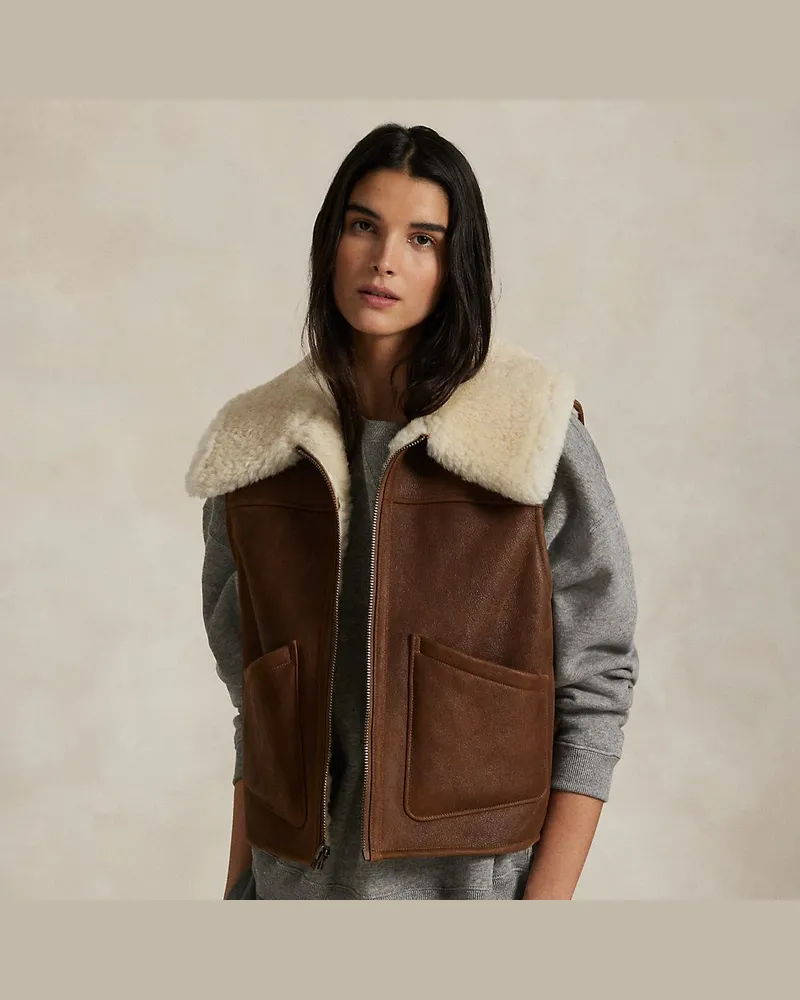 Ralph Lauren Lammfellweste mit Reißverschluss Multi