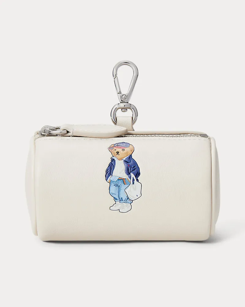 Ralph Lauren Zylinderförmige Geldbörse mit Polo Bear Cream