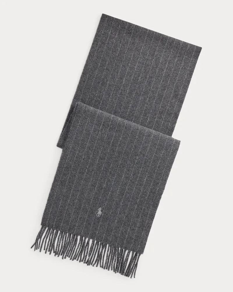 Ralph Lauren Kaschmir-Woll-Schal mit Kreidestreifen Multi