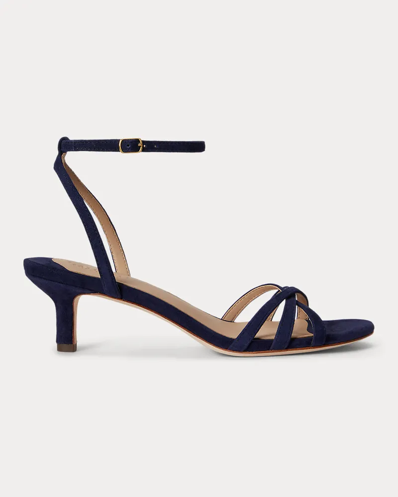 Ralph Lauren Wildledersandale Kendyl mit Kitten-Heel Blue