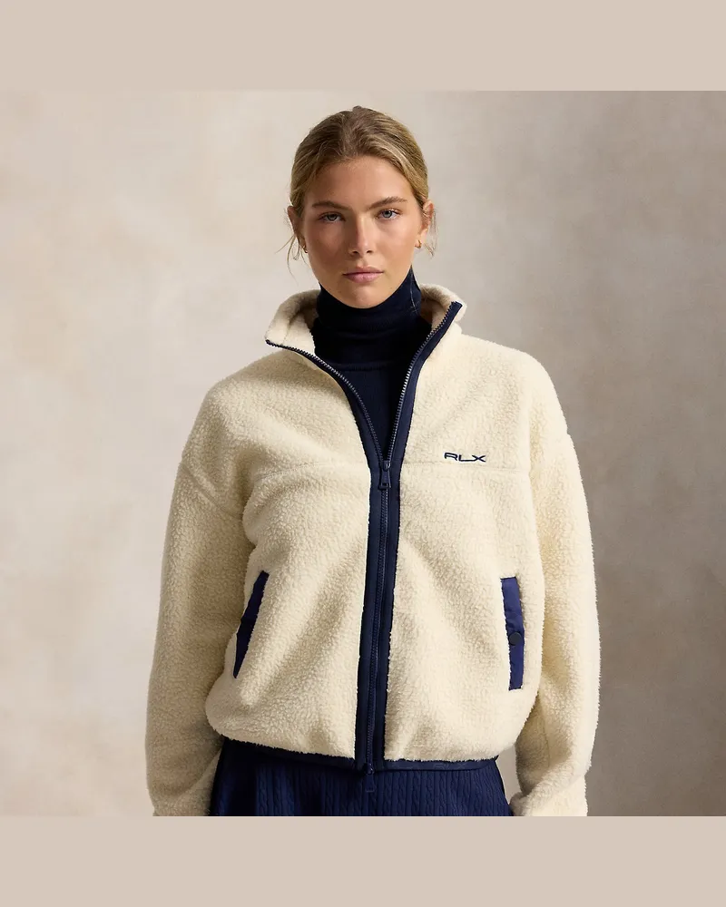 Ralph Lauren Fleecejacke mit Tunnelkragen Cream