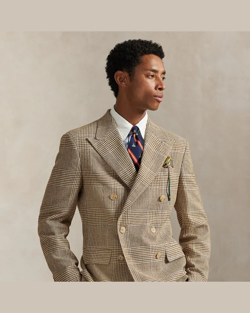 Ralph Lauren Karierte Tailored-Fit Anzugjacke Polo Brown