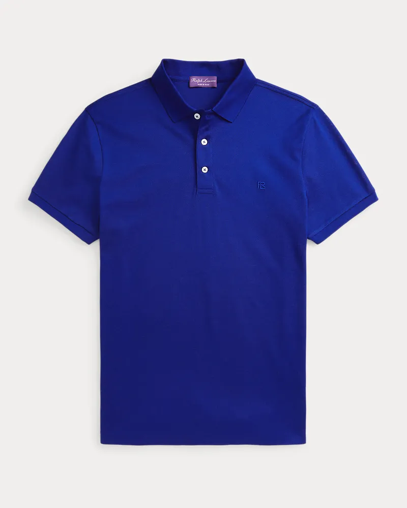 Ralph Lauren Custom-Slim-Fit Piqué-Poloshirt Blue