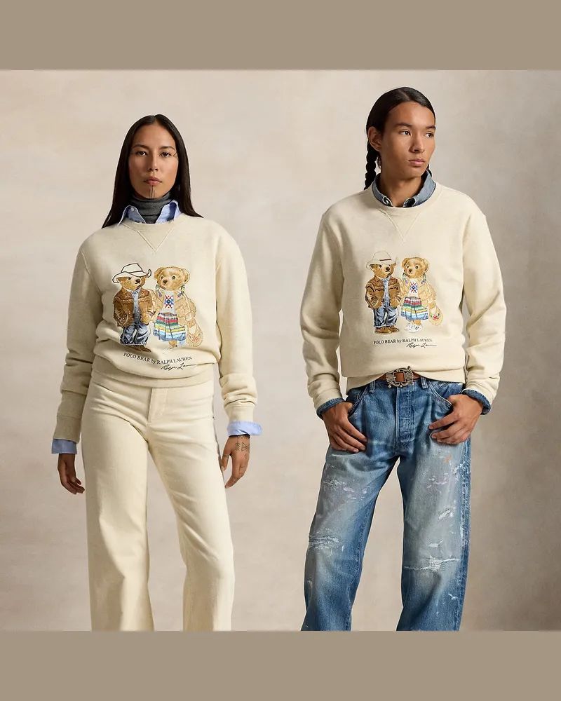 Ralph Lauren Sweatshirt PRL x TÓPA mit Polo Bears Natural